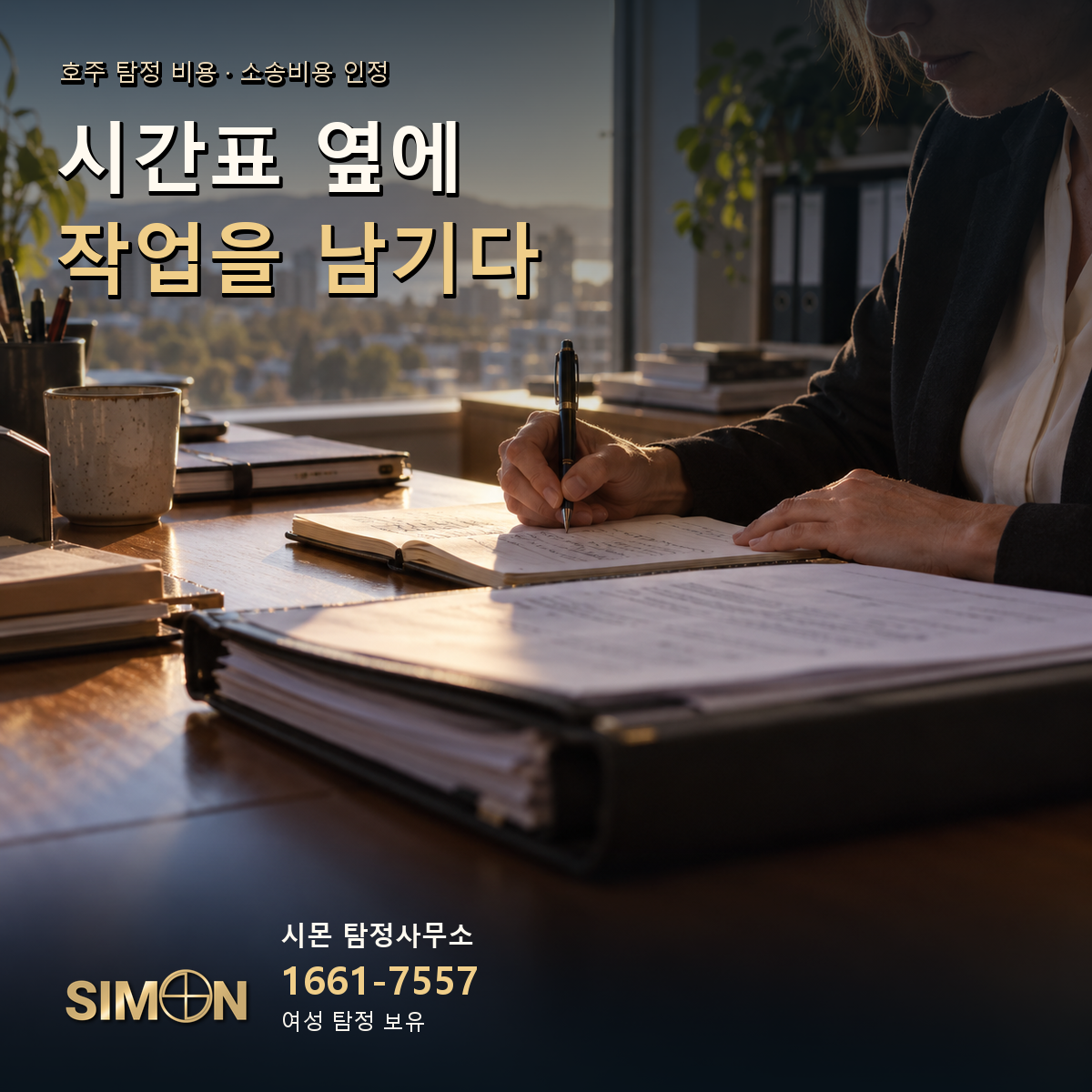 소송비용 인정: 시간표 옆에 작업을 남기다. 기사 맥락을 시각화한 생성 이미지. 시몬 탐정사무소 1661-7557.