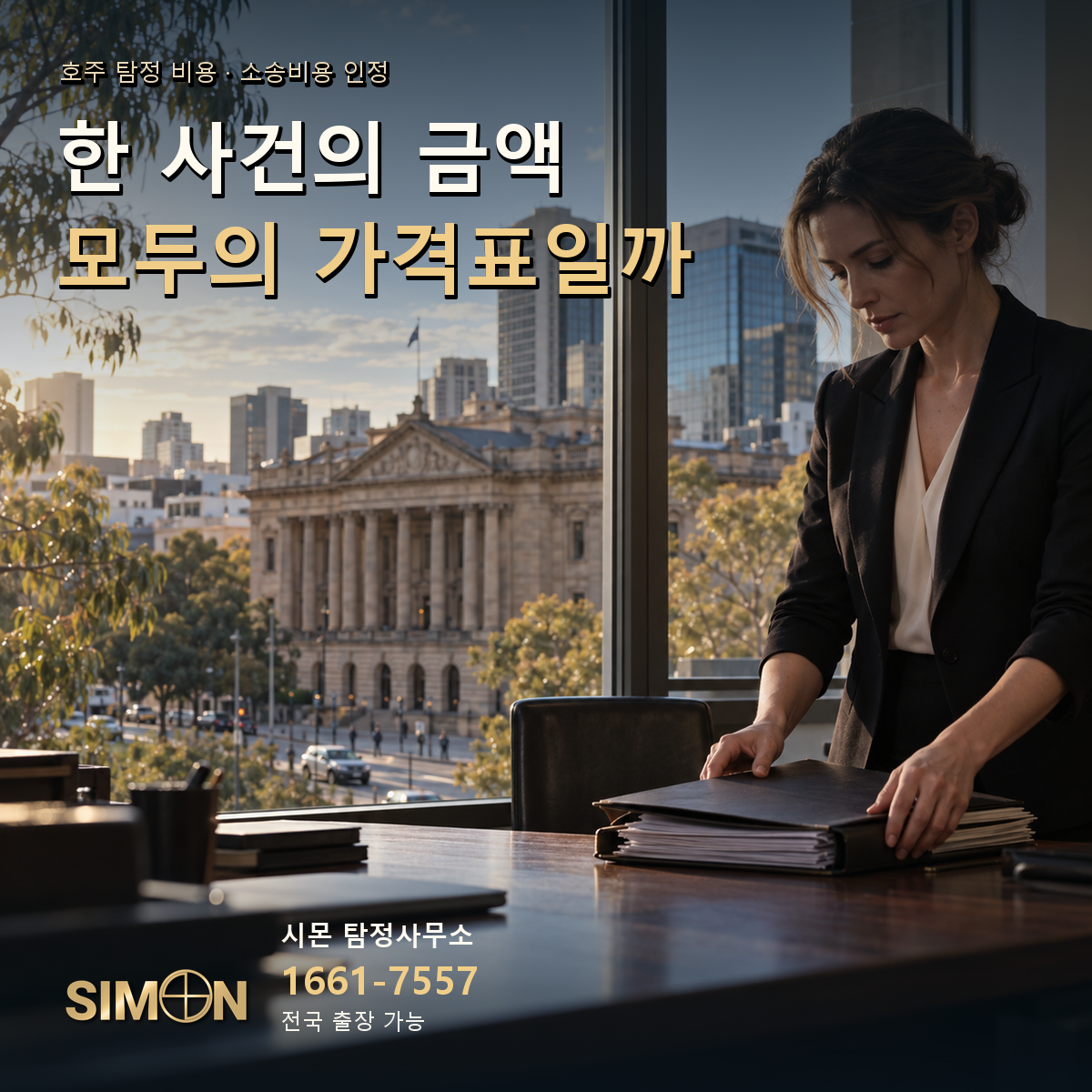 소송비용 인정: 한 사건의 금액 모두의 가격표일까. 기사 맥락을 시각화한 생성 이미지. 시몬 탐정사무소 1661-7557.