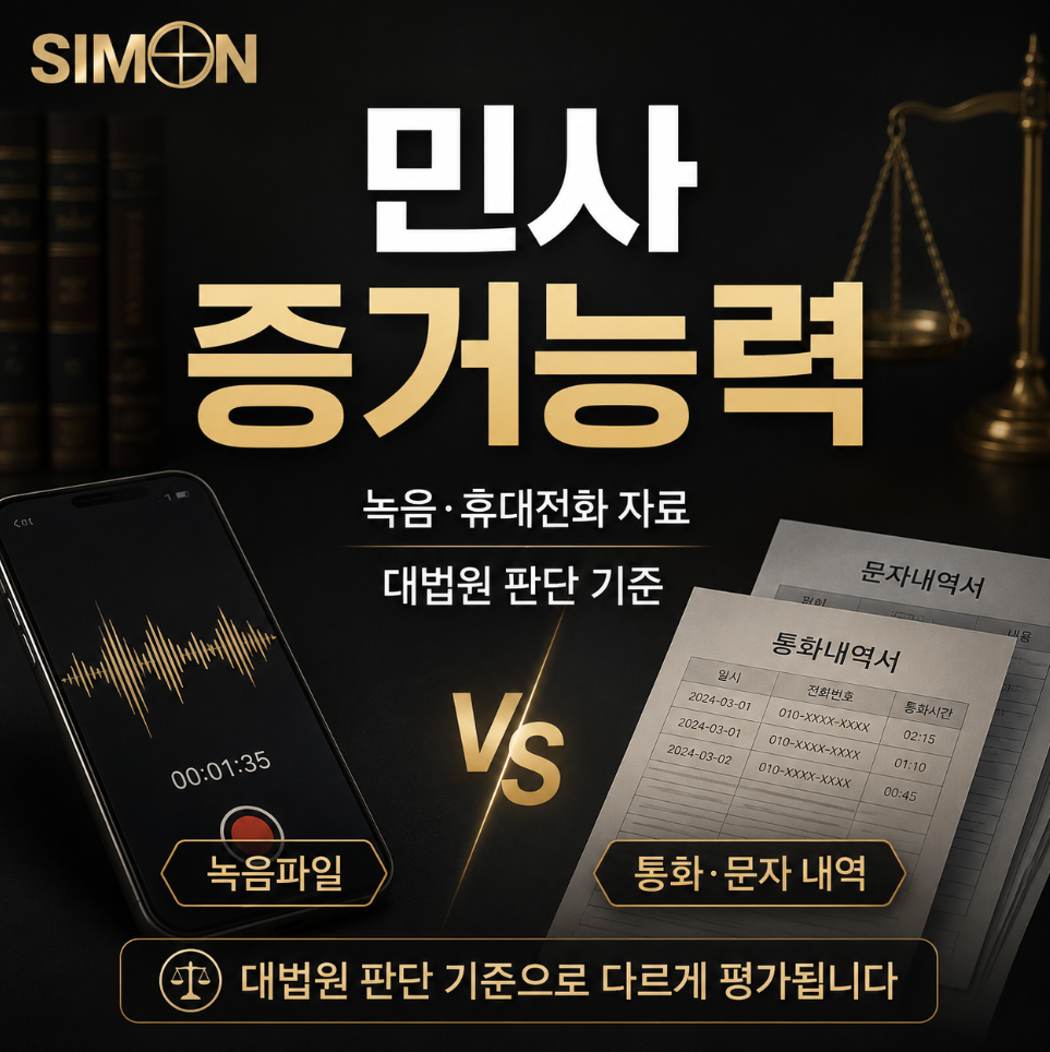 민사 증거능력, 녹음·휴대전화 자료