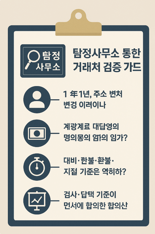 탐정사무소를 통한 거래처 검증